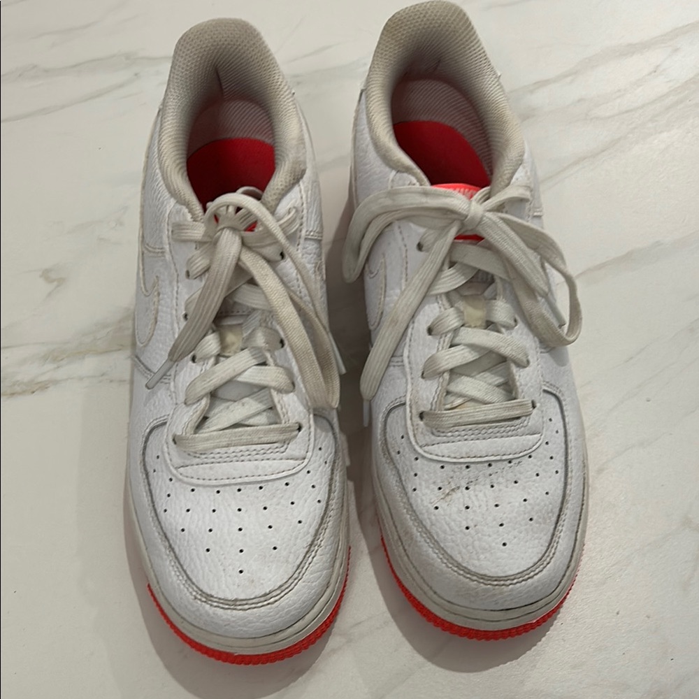 Kids White and Red Sneakers